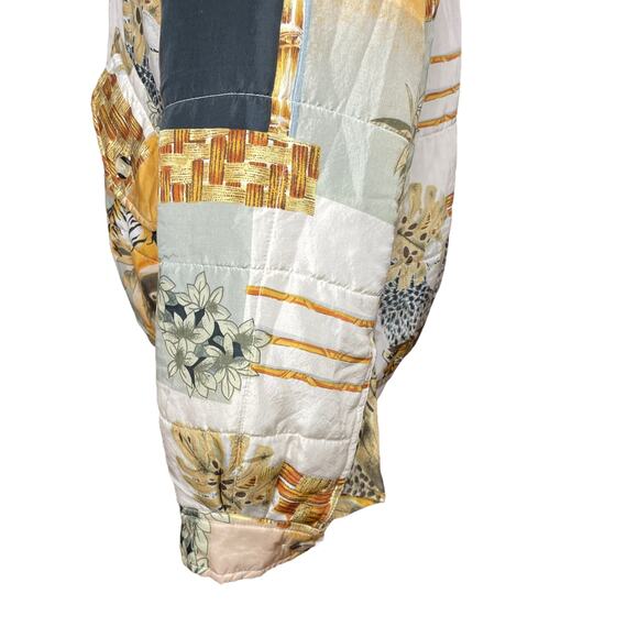 FUDA International Size L Vintage SILK Bomber Asian Inspired Tiger Patchwork - Picture 13 of 14